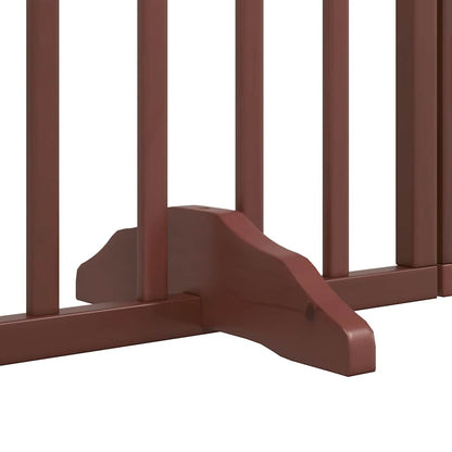 Vidaxl Puerta De Perros Plegable 12 Paneles Madera Álamo Marrón 960 Cm_4