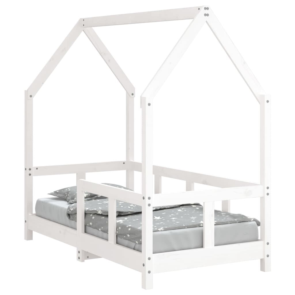 Vidaxl Estructura De Cama Para Niños Madera De Pino Blanco 70x140 Cm_0