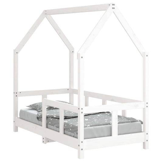Vidaxl Estructura De Cama Para Niños Madera De Pino Blanco 70x140 Cm_0