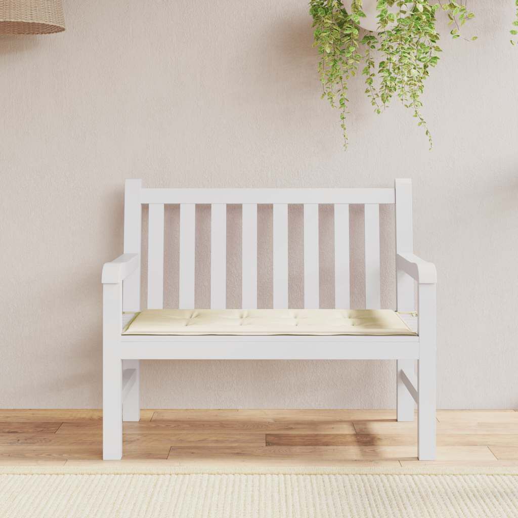 Vidaxl Cojín De Banco De Jardín Tela Oxford Crema 100x50x4 Cm_1