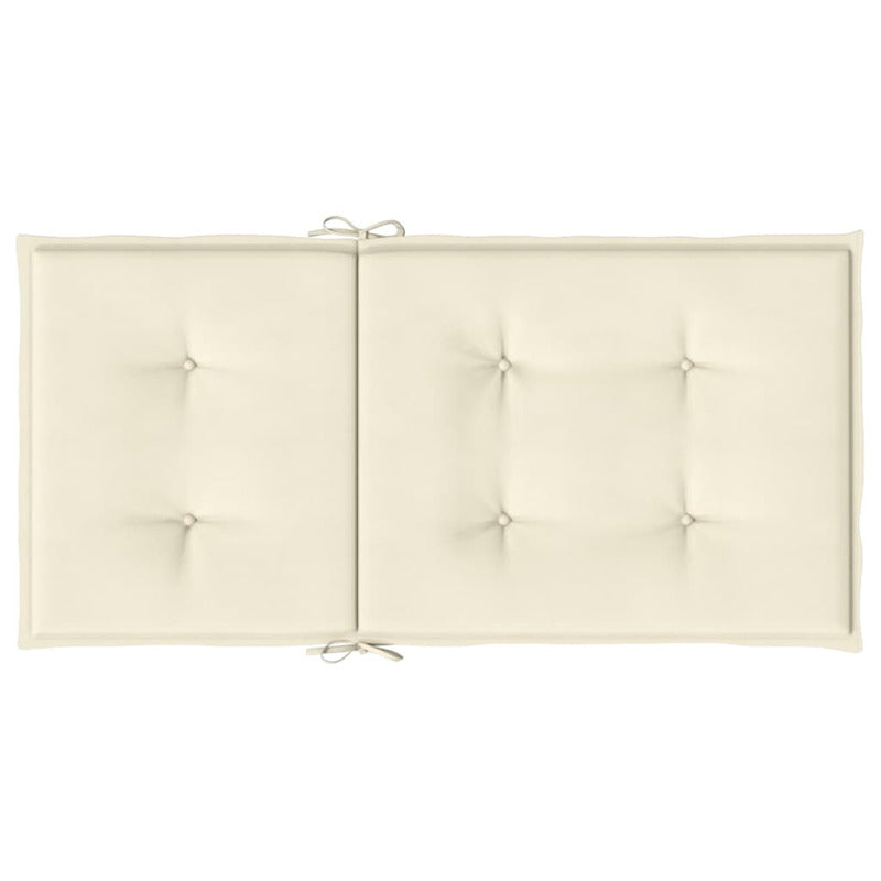 Vidaxl Cojín Silla Jardín Respaldo Bajo 2 Uds Tela Oxford Crema_5