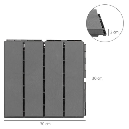 Outsunny Baldosas Cuadradas Para Suelos 30x30 Paquete De 9 Piezas Cubre 0.81 M²_2