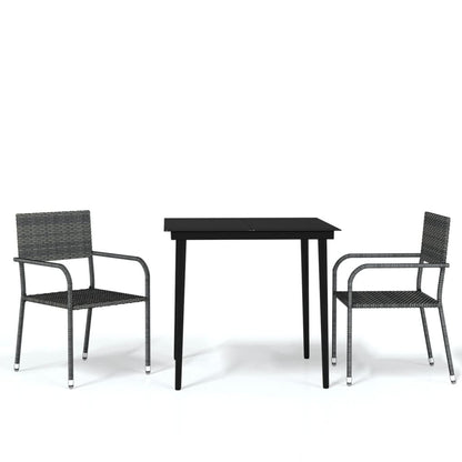 Vidaxl Juego De Comedor Para Jardín 3 Piezas Gris_0