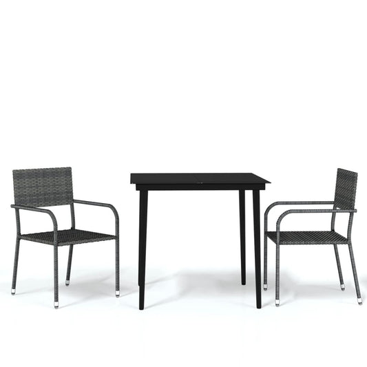 Vidaxl Juego De Comedor Para Jardín 3 Piezas Gris_0