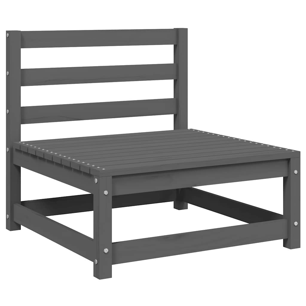 Vidaxl Set De Muebles De Jardín 2 Pzas Con Cojines Madera Pino Gris_1