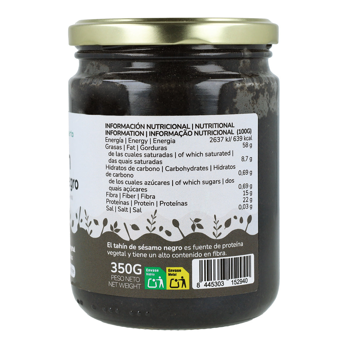 Pack 9x Tahín Sésamo Negro ECO Planeta Huerto 350 g