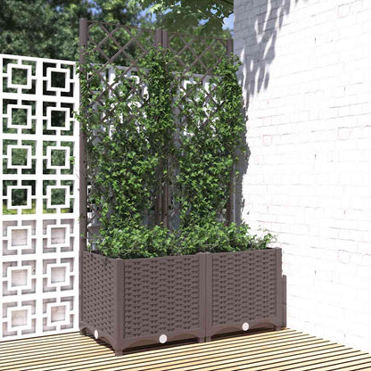 Jardinera Con Enrejado Pp Marrón 80x40x136 Cm_1