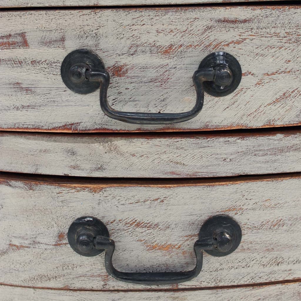 Mesita De Noche De Madera Maciza De Caoba 48x35x64 Cm_3
