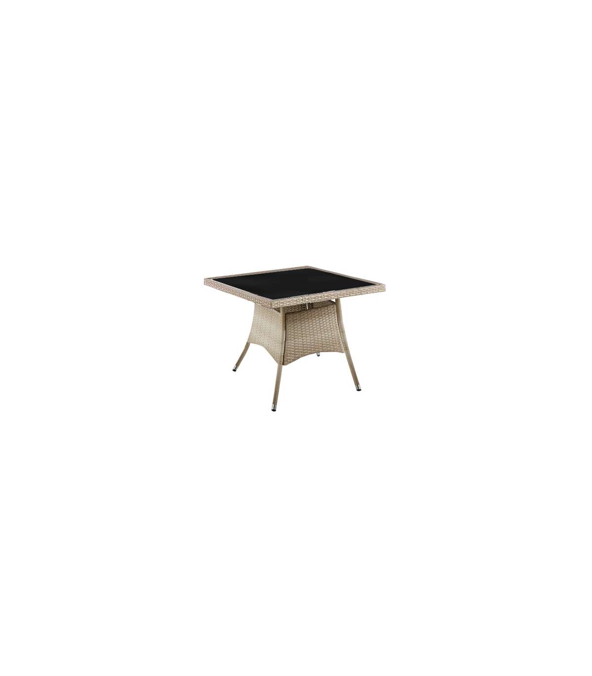 Mesa Terraza Jardín Cuadrada Boracay Acabado Rattan, 90cm(ancho) 73 Cm(altura) 90cm(fondo)_2