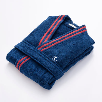 Albornoz Azul Marino L/xl 320gsm 100% Algodón Con Logo Bordado El Ganso