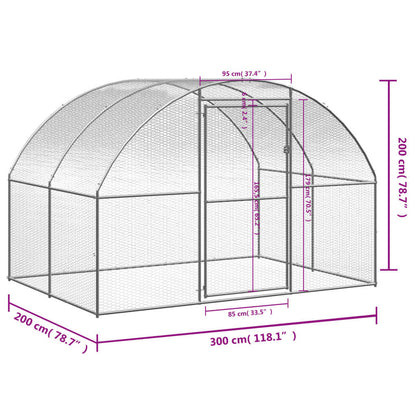 Vidaxl Gallinero De Exterior De Acero Galvanizado 3x2x2 M_2
