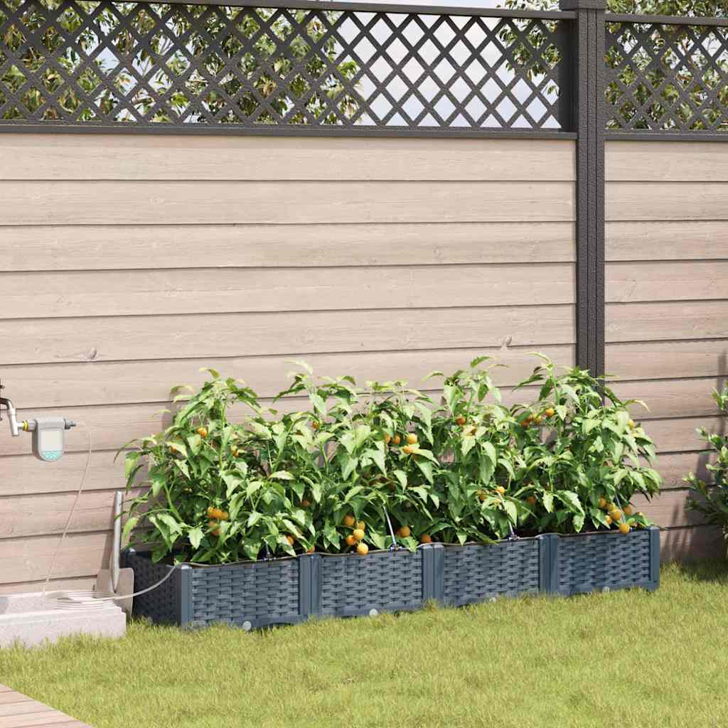 Vidaxl Jardineras Gris Claro 160 X 40 X 22 Cm Acero_1