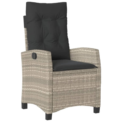 Set Comedor De Jardín 5 Pzas Cojines Ratán Sintético Gris Claro / Vetonek_1