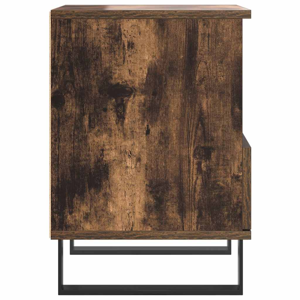 Mesita De Noche Madera De Ingeniería Roble Ahumado 40x35x50 Cm_4