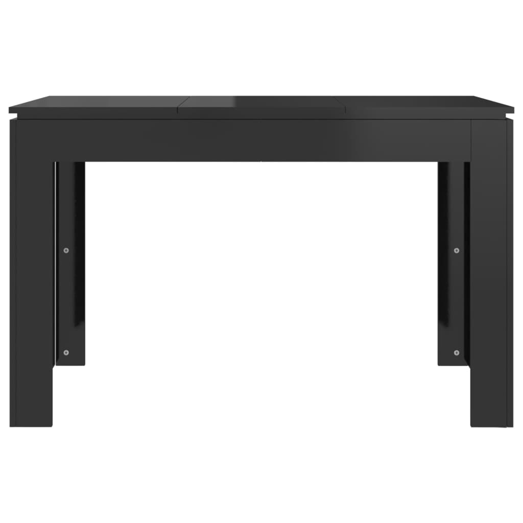 Mesa De Comedor Madera De Ingeniería Negro Brillo 120x60x76 Cm_2