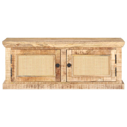 Mesa De Centro Madera Maciza De Mango Caña Natural 90x50x35 Cm_1