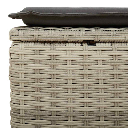 Set De Sofás Jardín Y Cojines 5 Pzas Ratán Sintético Gris Claro / Vetonek_3