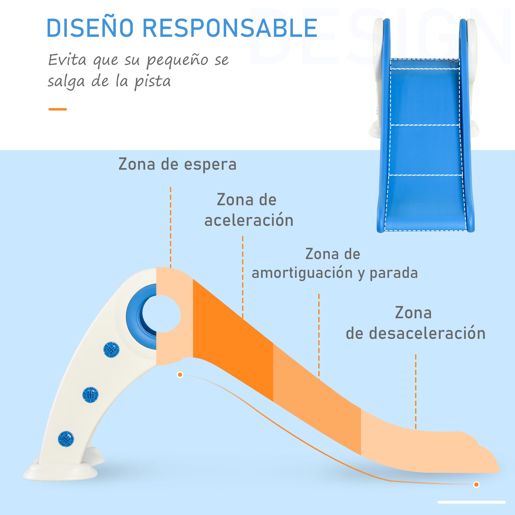 Homcom Tobogán Plegable Para Niños De 18-36 Meses Con Rampa Escalera 120x50x56cm_3