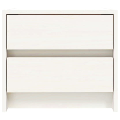 Mesitas De Noche 2 Uds Madera Maciza Pino Blanco 40x31x35,5 Cm_4