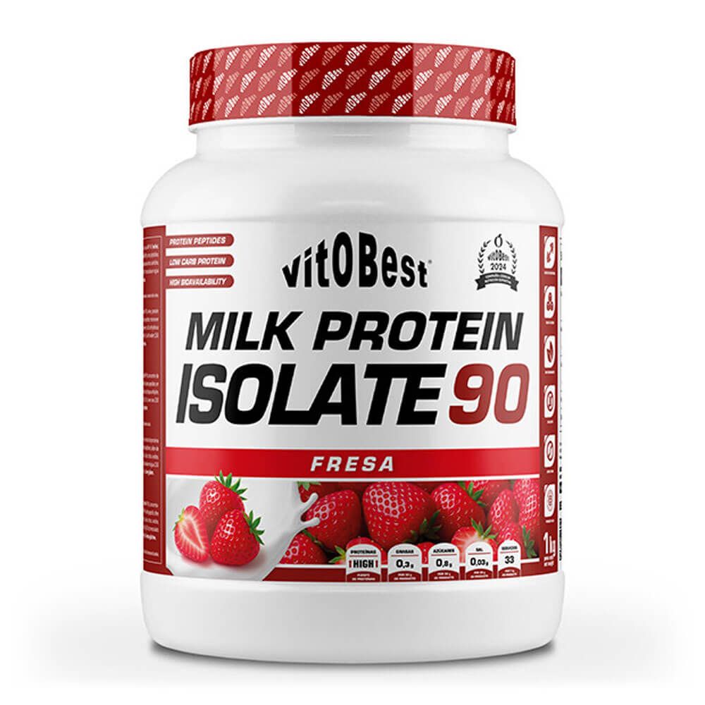 Milk Protein Isolate 90 - 1kg - Fresa - Proteína De Aislado De Suero Isolate - Vitobest_0
