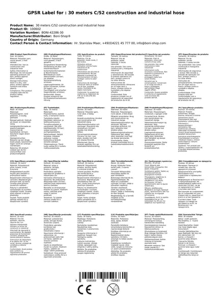 Manguera Industrial 30m C/52 Para Construcción Y Riego