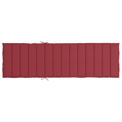 Vidaxl Cojín De Tumbona De Tela Oxford Rojo Tinto 200x50x3 Cm_4
