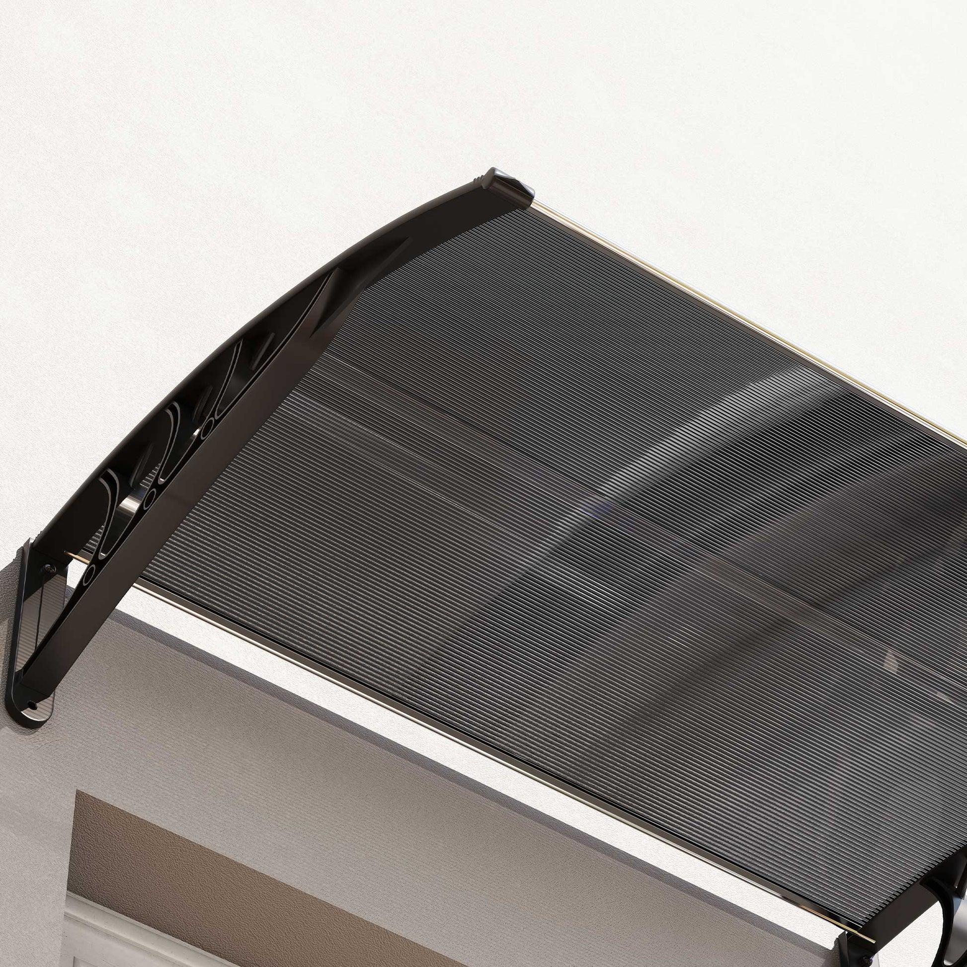 Outsunny Marquesina Exterior Para Puertas Y Ventanas 100x75 Cm Negro_3