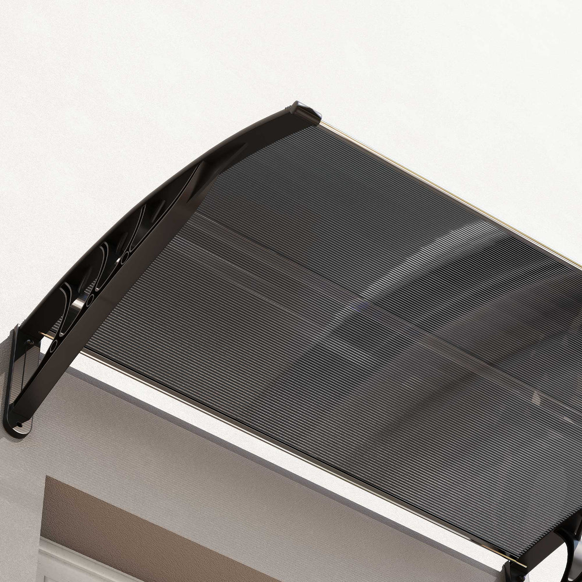 Outsunny Marquesina Exterior Para Puertas Y Ventanas 100x75 Cm Negro_3