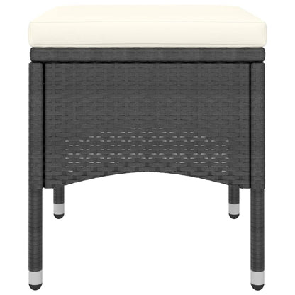 Vidaxl Set Comedor Jardín 5 Pzas Ratán Sintético Y Madera Acacia Negro_5