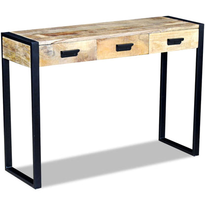Mesa Consola Con 3 Cajones Madera Maciza De Mango 110x35x78 Cm_0
