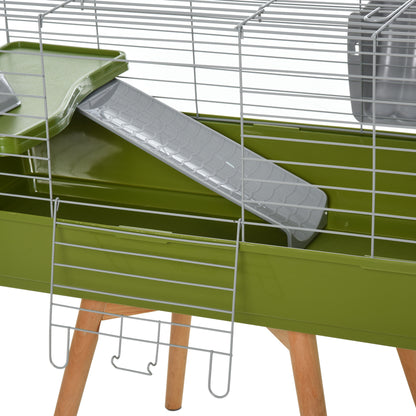 Gaiola Para Pequenos Animais Pawhut Metal, Pp Verde 89x44x43 Cm_5