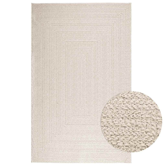 Vidaxl Alfombra Zizur Apariencia Yute Interior Exterior Crema_0