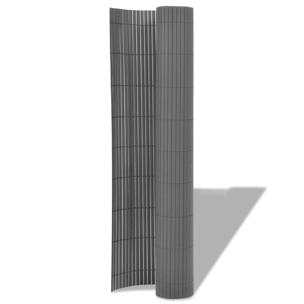 Valla De Jardín De Doble Cara Pvc Gris 90x500 Cm / Vetonek_2