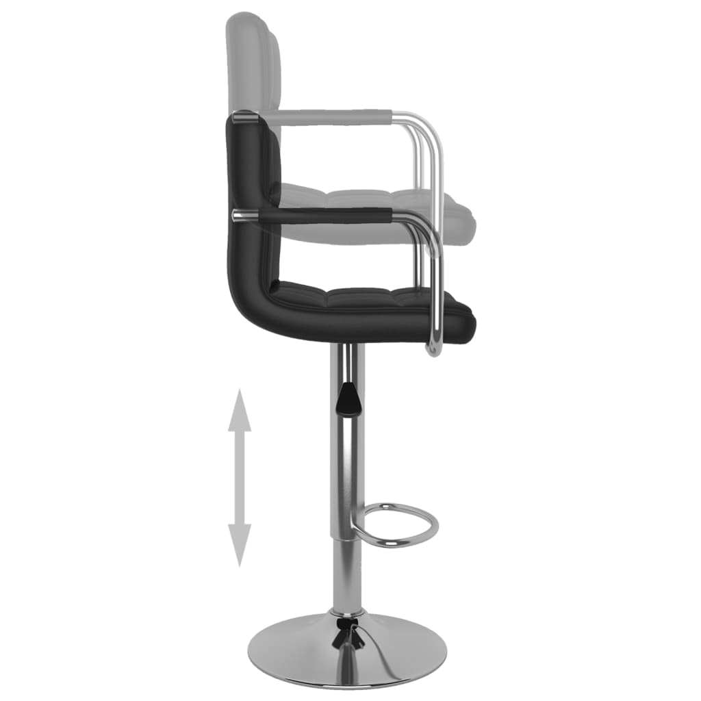 Taburete De Cocina De Cuero Sintético Negro_4