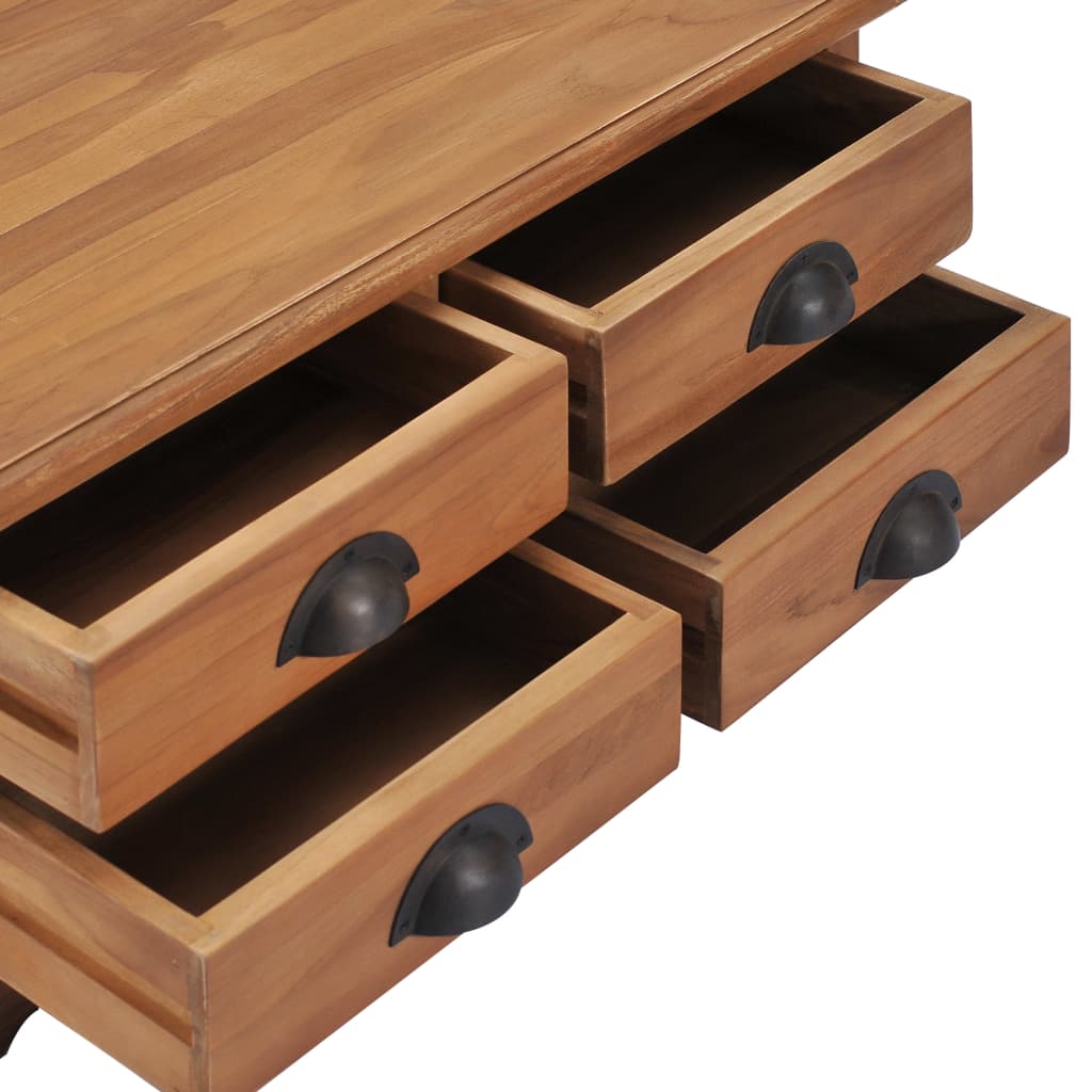 Mesa De Centro De Madera Maciza De Teca 68x68x30 Cm_2