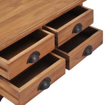 Mesa De Centro De Madera Maciza De Teca 68x68x30 Cm_2
