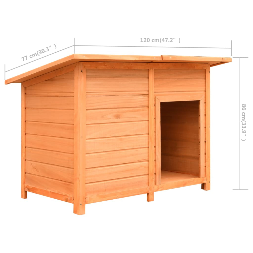 Vidaxl Caseta Para Perros Madera Maciza Pino Y Abeto 120x77x86 Cm_2
