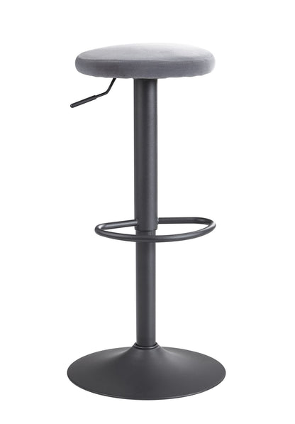 Taburete De Bar De Terciopelo Gris Oscuro Sin Respaldo 58 - 79 Cm_0