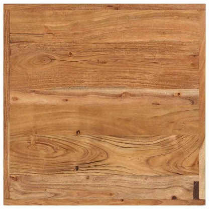 Mesa Alta De Hierro Y Madera Maciza De Acacia 55x55x107 Cm_2