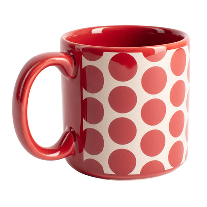Set 4 Pzs Tazas Gres 360ml Puntos Rojos Topos Rojos Benetton_5