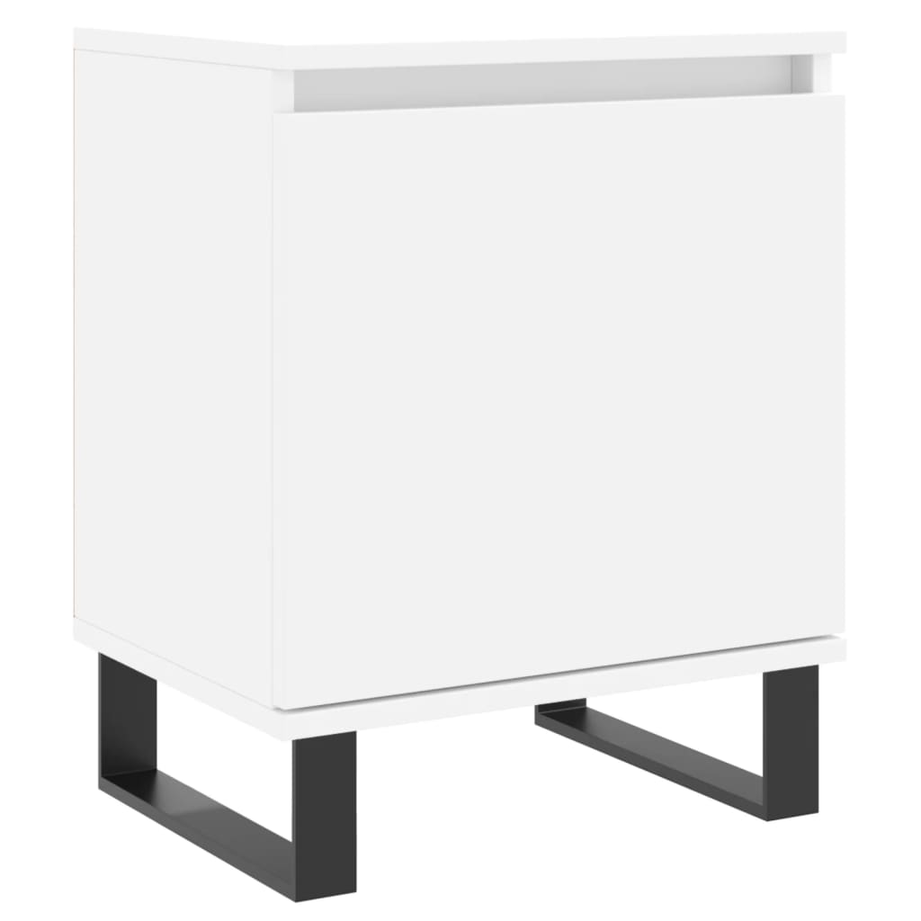 Mesita De Noche Madera De Ingeniería Blancp 40x30x50 Cm_0