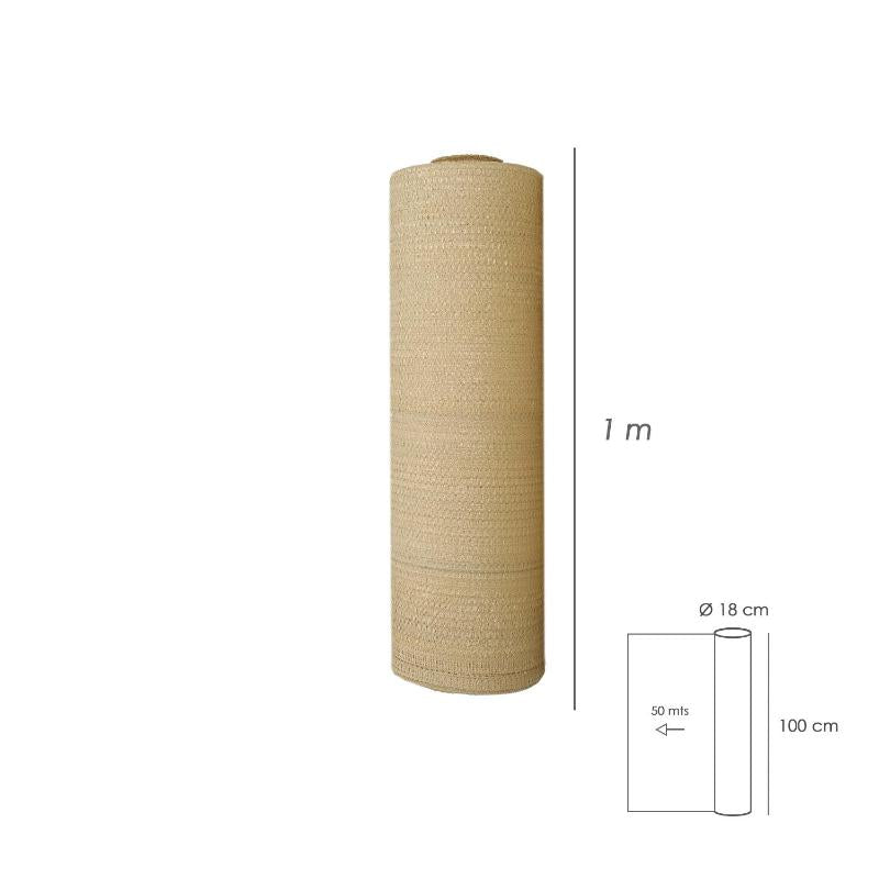 Malla Sombreo Rollo 1.0 X 50 Metros, Reduce Radiación, Protección Jardín Y Terraza, Regula Temperatura, Color Beige_1