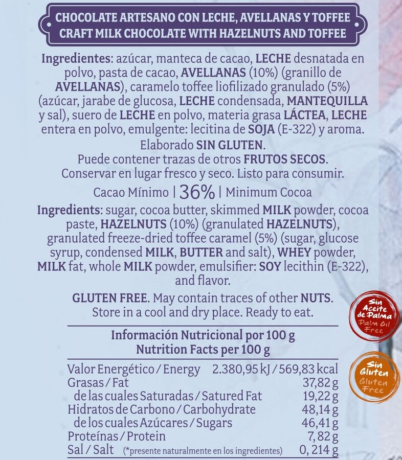 Chocolate Artesano Con Leche, Avellanas Y Toffe_1