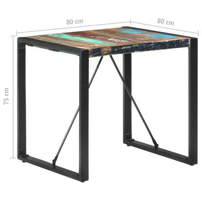 Mesa De Comedor De Madera Maciza Reciclada 80x80x75 Cm_3
