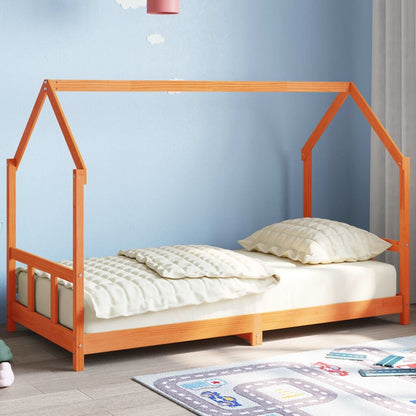 Vidaxl Estructura De Cama Infantil Madera De Pino Marrón Cera 90x190cm_1