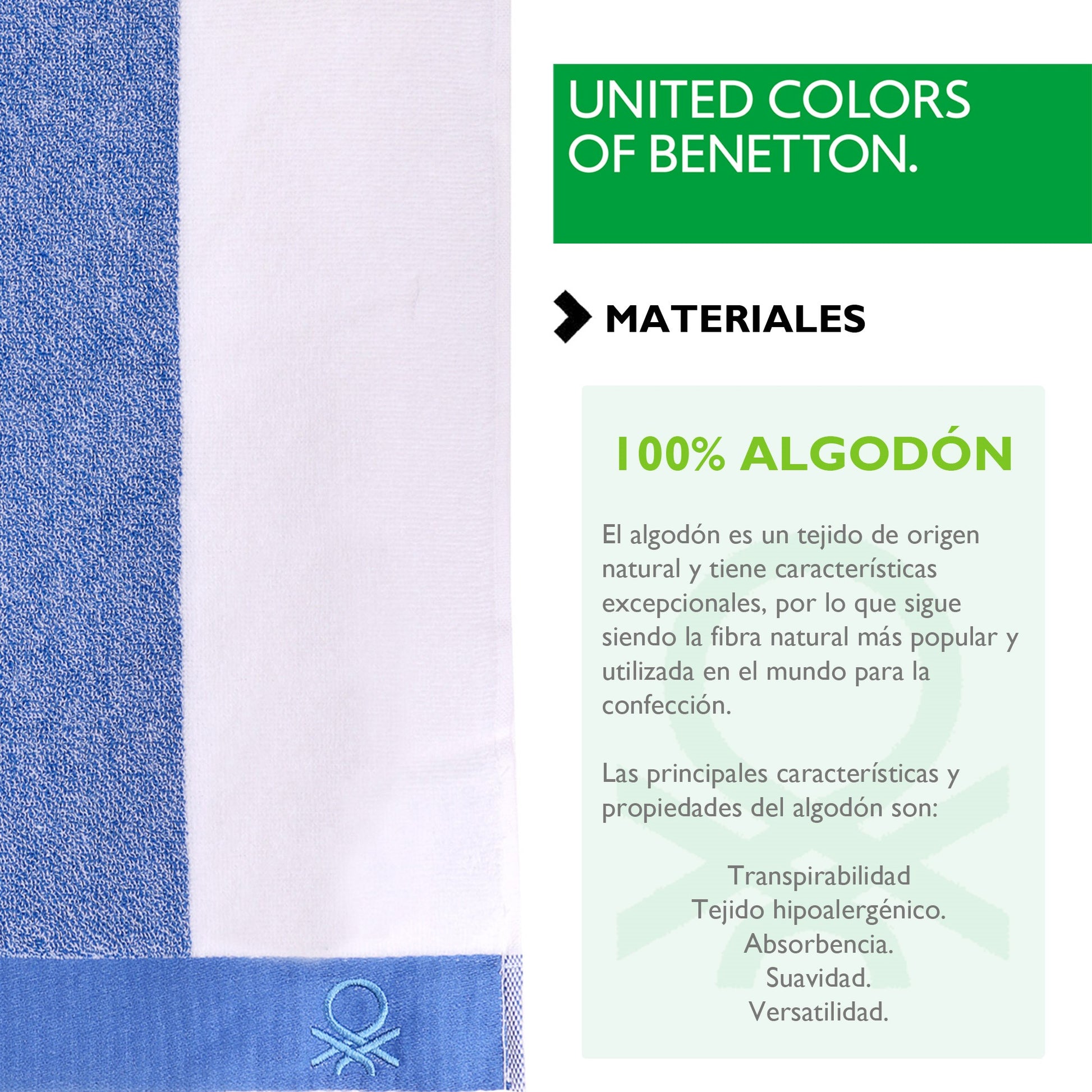 Set 2 Toalla De Playa 90x160cm 450gsm Terry 100%algodon Casa Benetton_2