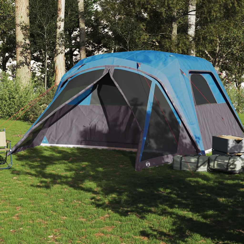 Tienda Campaña Familiar Con Porche 6 Personas Impermeable Azul_2