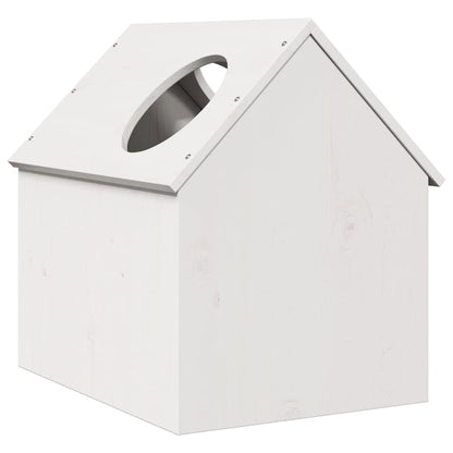 Casa Para Gatos Madera Maciza Pino Blanca 41x50x50 Cm_4