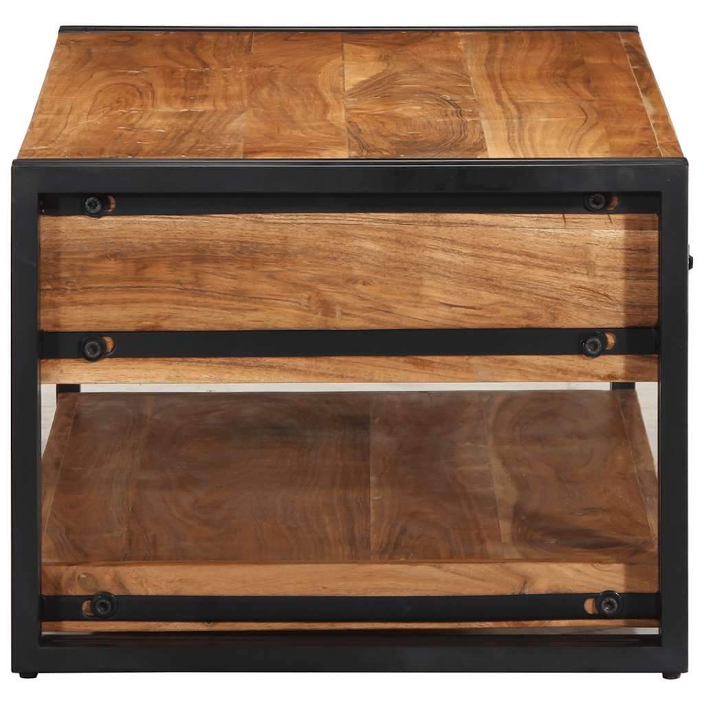 Mesa De Centro Madera Maciza De Acacia 90x50x38 Cm_3