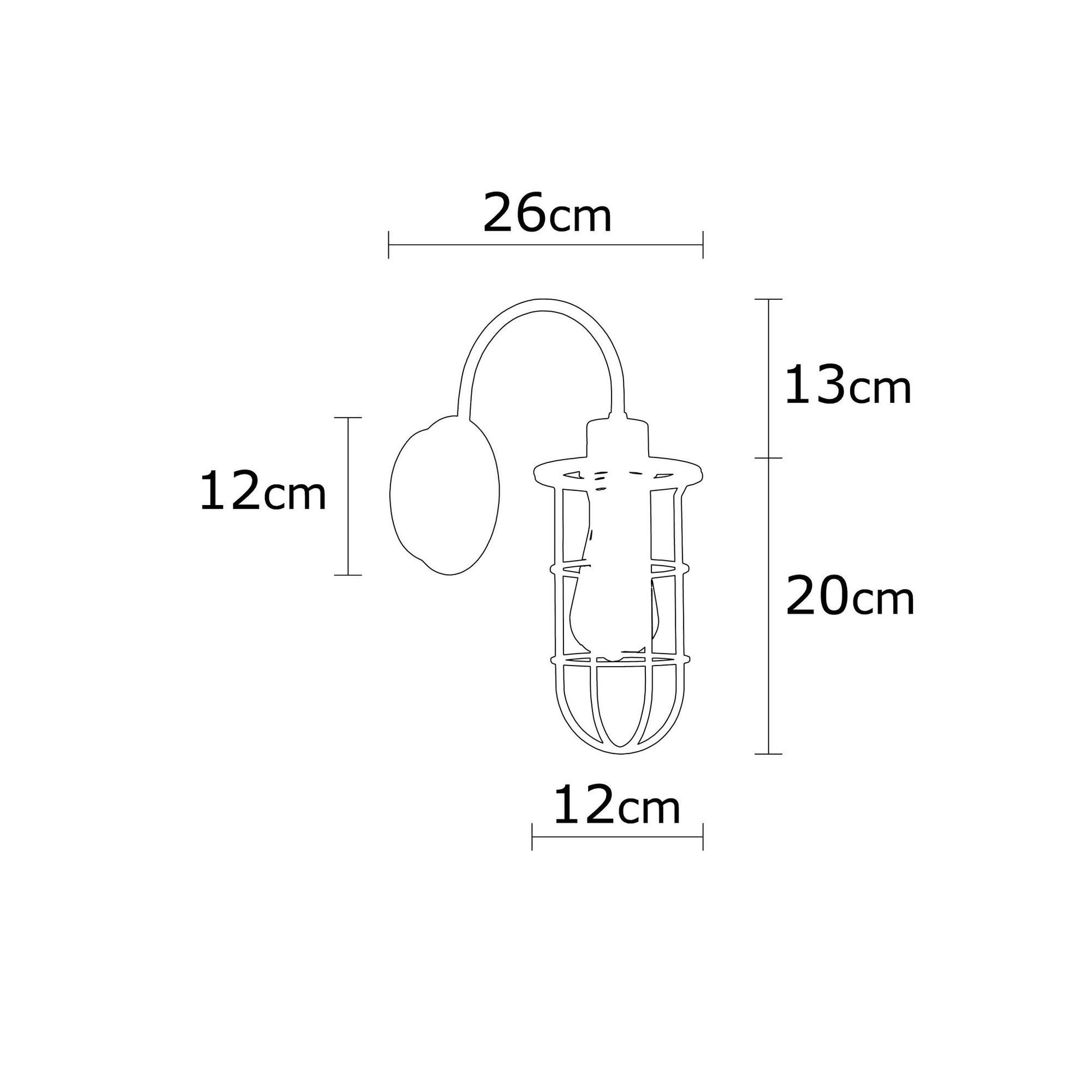 Aplique De Pared, Hierro , Negro, 12x12x33, Casquillo E 27 Max 40 W_1